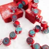 Hot Decorator's Warehouse 61” Aqua/Red Felt Candy Garland