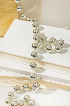 Sale Decorator's Warehouse 8.8' Bead Garland - Silver