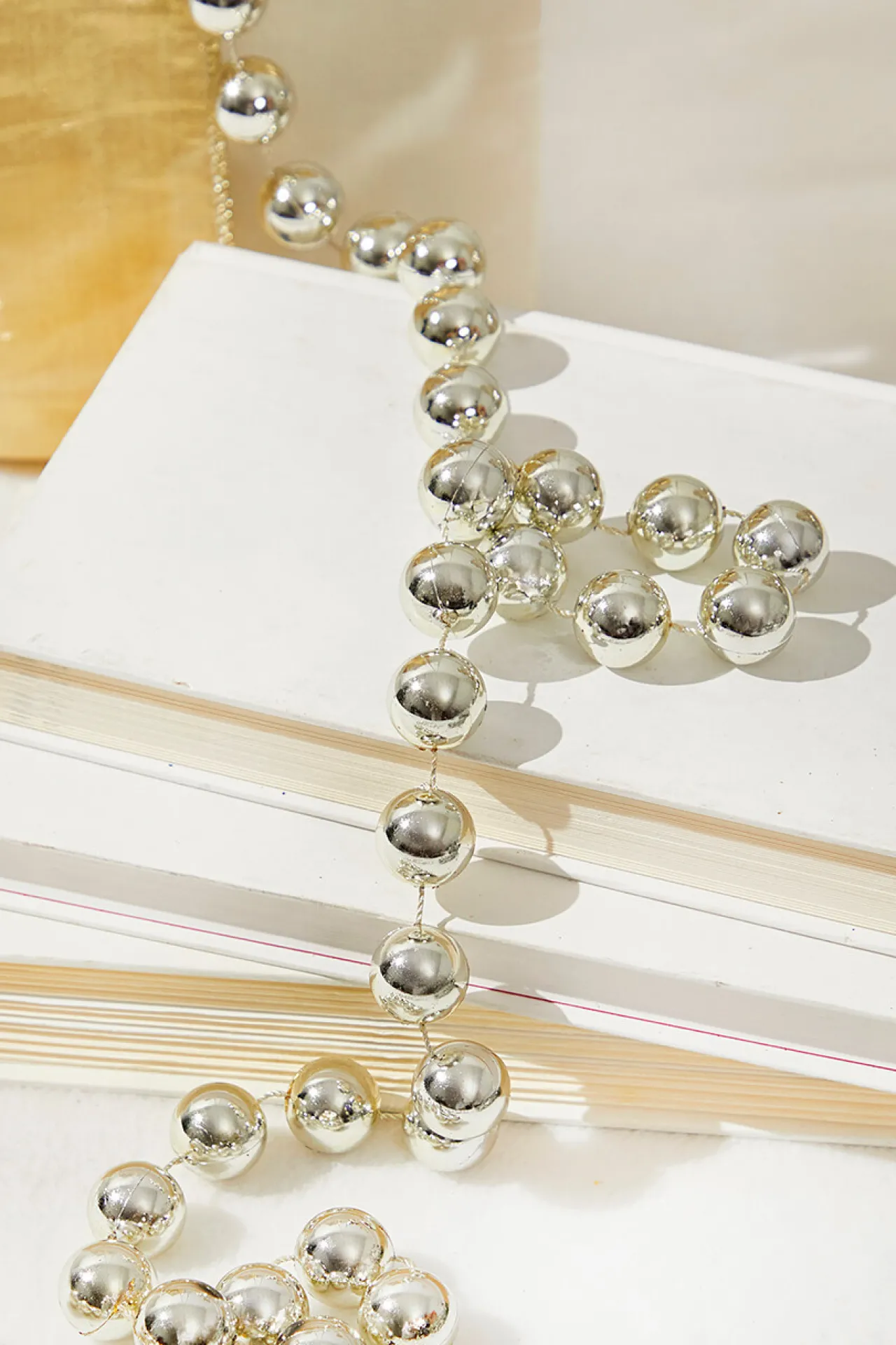 Sale Decorator's Warehouse 8.8' Bead Garland - Silver