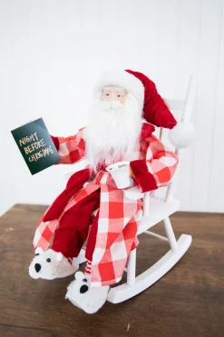 Discount Decorator's Warehouse 16” Bedtime Sitting Santa In Pajamas