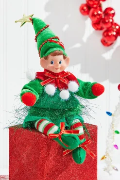 Discount Decorator's Warehouse 11" Bendable Elf With PomPom Ornament