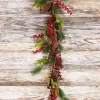 Outlet Decorator's Warehouse 48” Berry Hard Needle Pine Leaf Garland