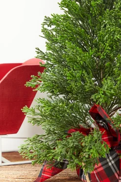 Hot Decorator's Warehouse 24” Cedar Tree In Plaid Sack