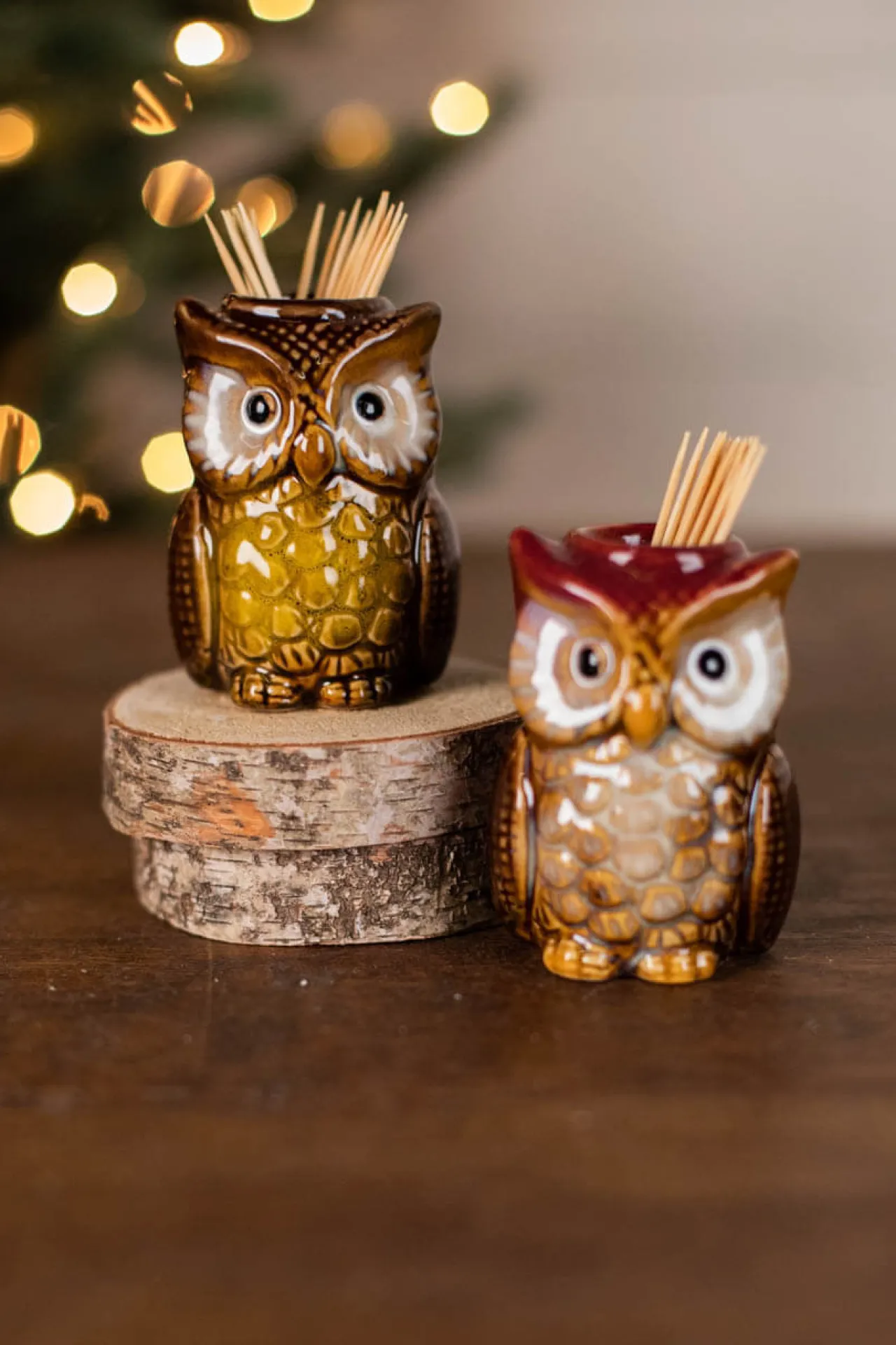 Hot Decorator's Warehouse 3” Ceramic Owl Tooth Pick Holder