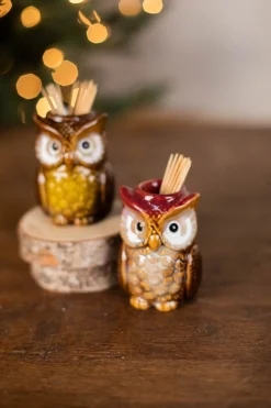 Hot Decorator's Warehouse 3” Ceramic Owl Tooth Pick Holder