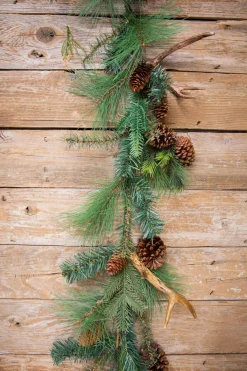 Hot Decorator's Warehouse 6’ Christmas Pine & Antler Garland