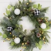 New Decorator's Warehouse 20” Christmas Pine Wreath With Ornaments , Cones & Berries