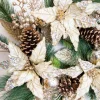 Sale Decorator's Warehouse 18” Christmas Poinsettia & Pine Wreath