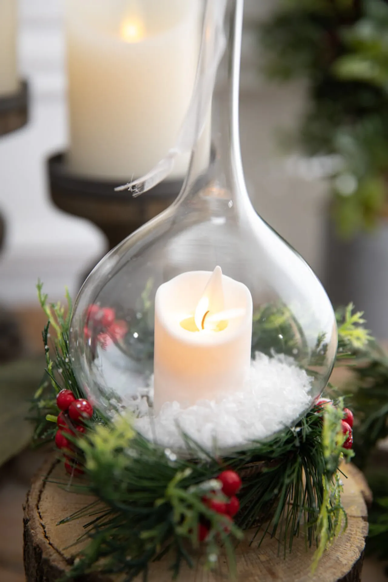 Clearance Decorator's Warehouse 10” Clear Ivory Candle Lamp Ornament
