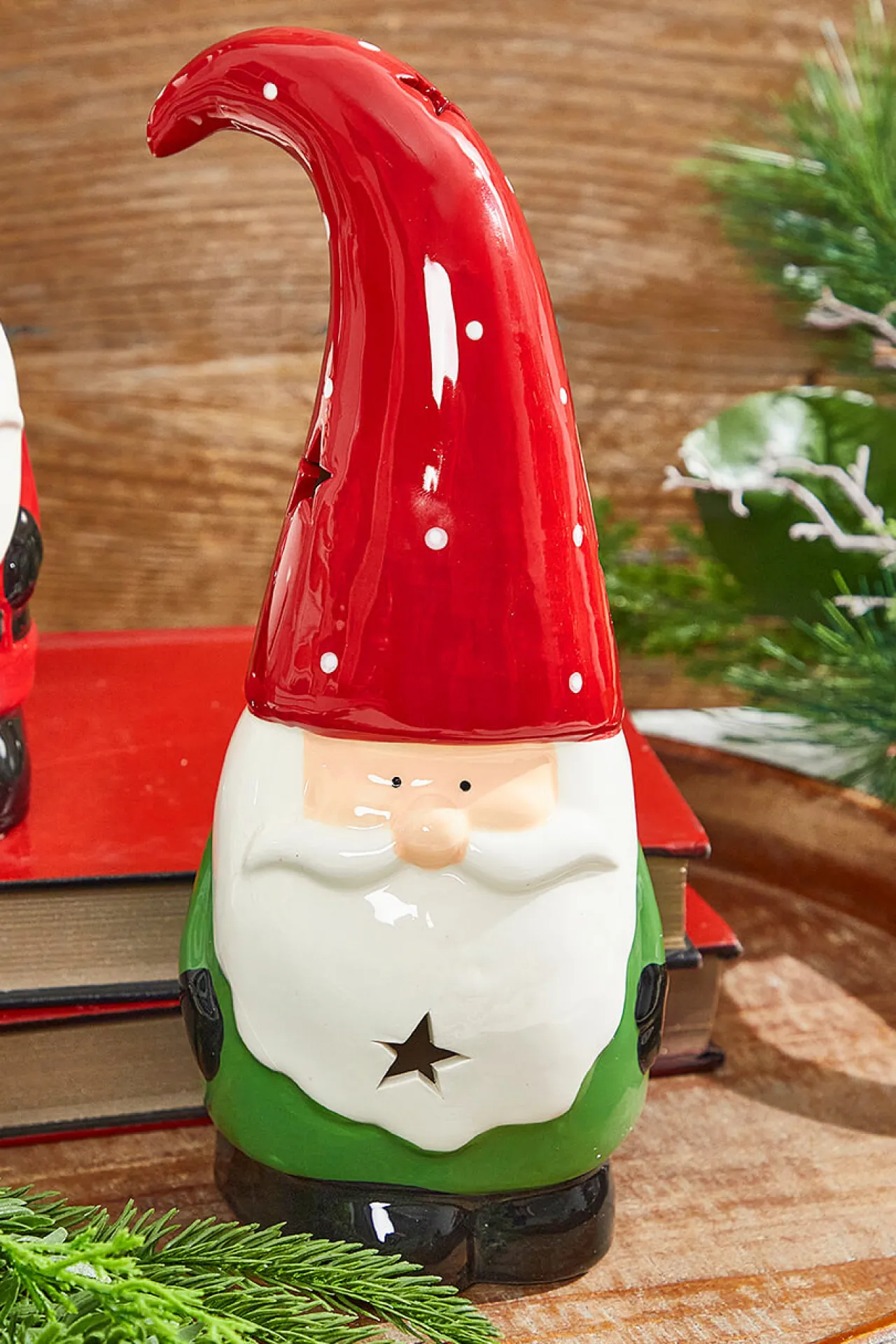 Clearance Decorator's Warehouse 11.5” Dolomite Light Up Santa Gnome Figure