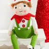 Clearance Decorator's Warehouse 20" Fabric Alpine Sitting Santa Elf