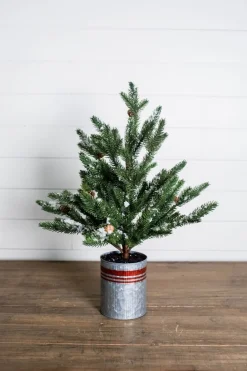 Online Decorator's Warehouse 24” Farmhouse Potted Snowy Pine Tree