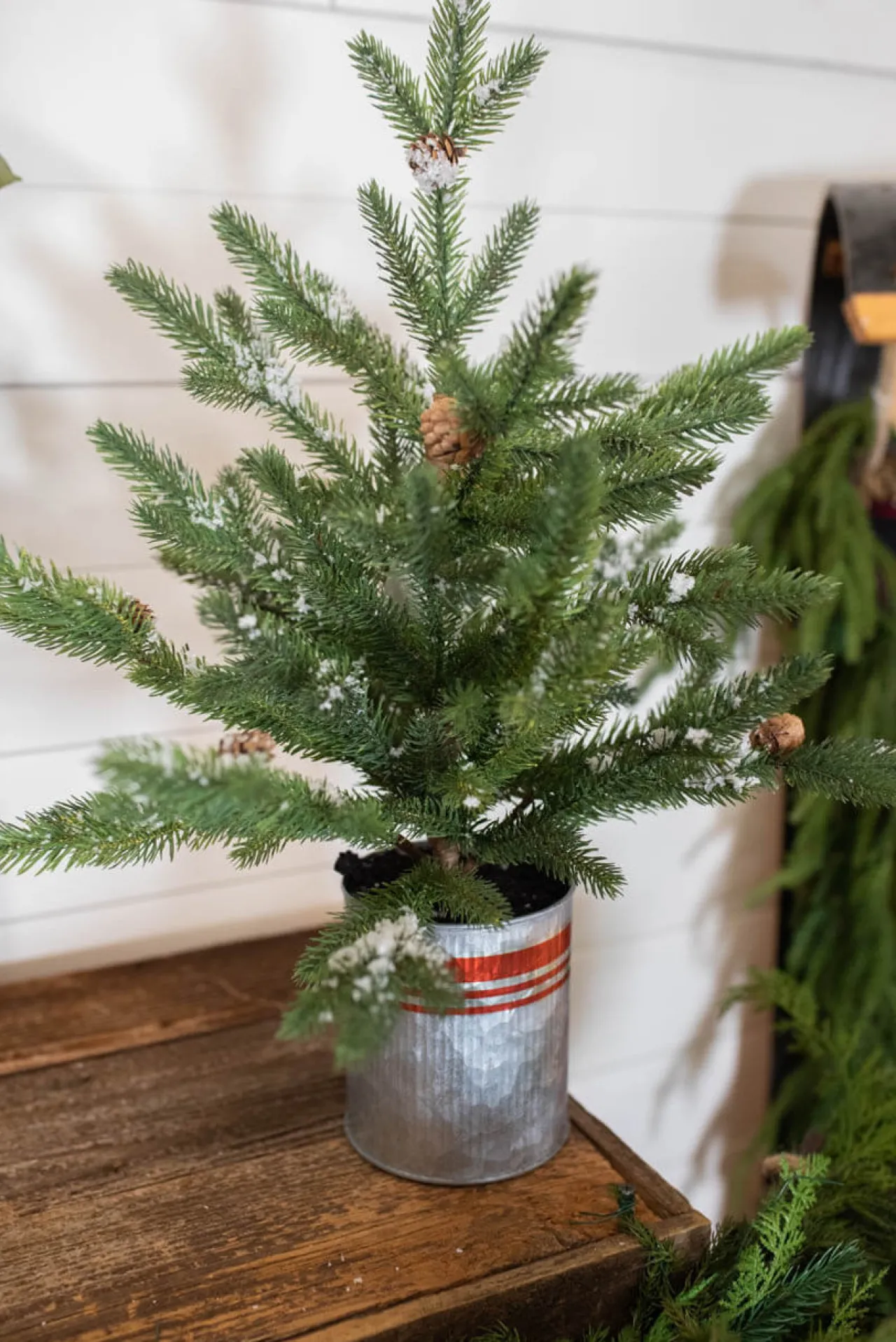 Online Decorator's Warehouse 24” Farmhouse Potted Snowy Pine Tree