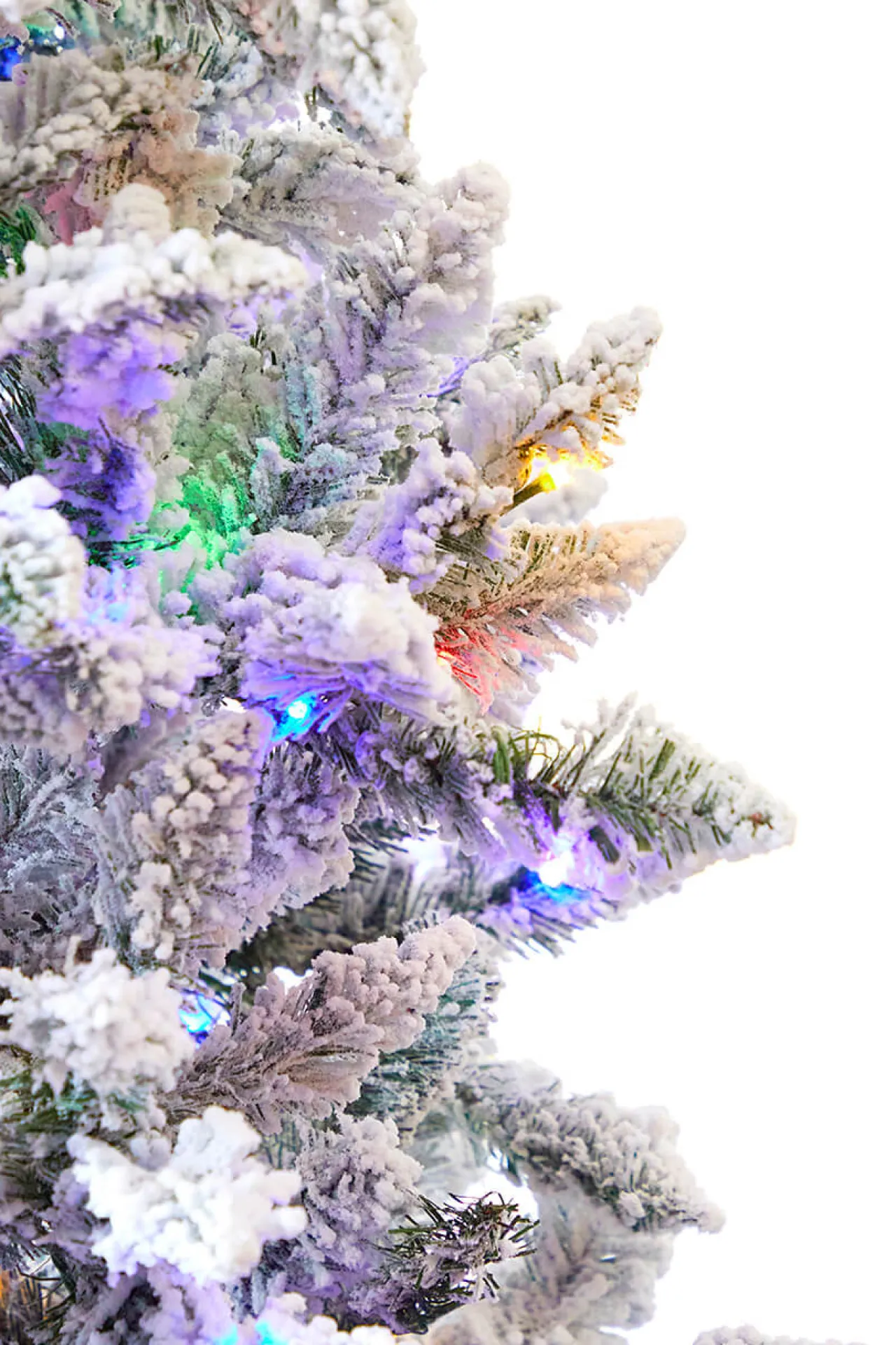 Best Decorator's Warehouse 7.5' Flocked Aleutian Artificial Christmas Tree With 550 Color-Changing Lights