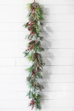 Online Decorator's Warehouse 5' Frost Pine Berry Garland