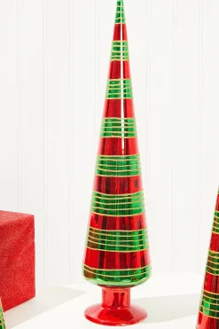 Clearance Decorator's Warehouse 18" Glass With Glitter Stripe Tree