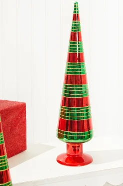 Discount Decorator's Warehouse 15" Glass With Glitter Stripe Tree