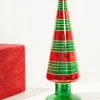 Best Decorator's Warehouse 12" Glass With Glitter Stripe Tree