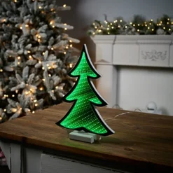 Outlet Decorator's Warehouse 11.75" Green Christmas Tree Infinity Light