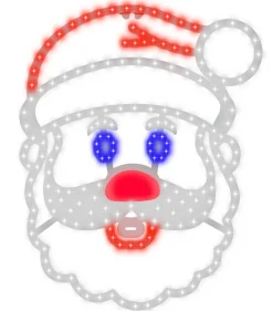 Clearance Decorator's Warehouse 16" Hi-Vibrant "Singing Santa" - Twinkling Red/Blue/Pure White 203 Lights