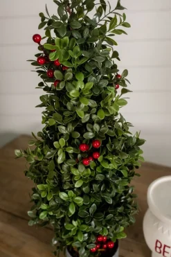 Sale Decorator's Warehouse 20” Holiday Potted Boxwood Tree W/ Berry