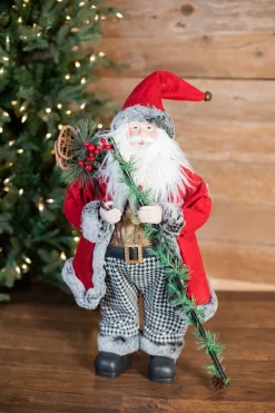 Clearance Decorator's Warehouse 24” Holiday Santa With Houndstooth Pants Figurine