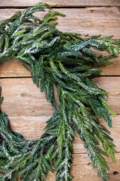 Discount Decorator's Warehouse 24” Iced Garden Norfolk Pine Wreath
