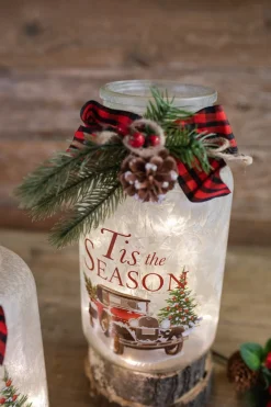 Clearance Decorator's Warehouse 9.8” Lighted Frosted Glass Jar