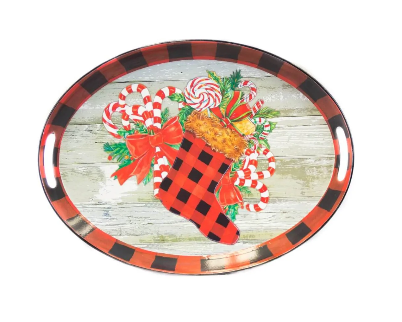 Discount Decorator's Warehouse 20.5” Metal Holiday Design Tray
