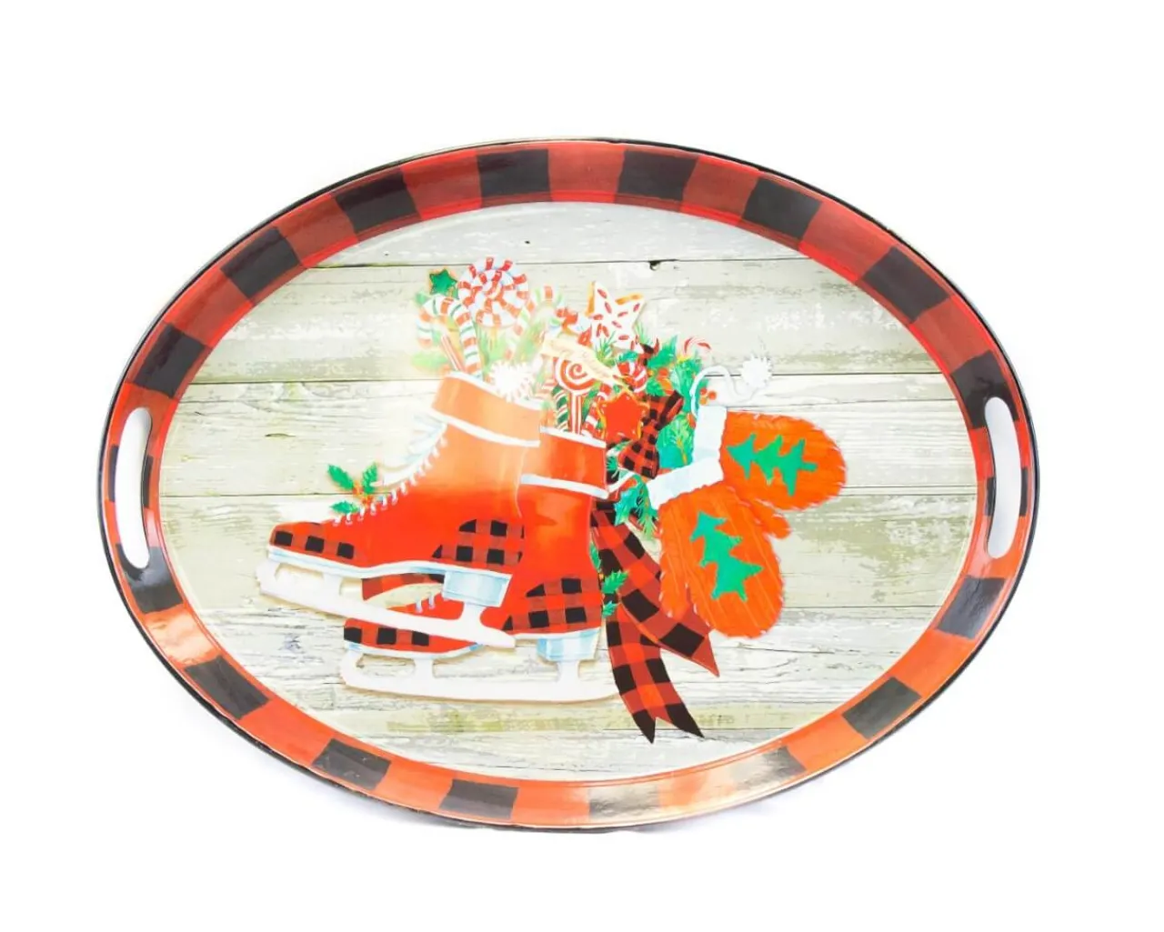Discount Decorator's Warehouse 20.5” Metal Holiday Design Tray