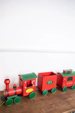 Discount Decorator's Warehouse 53” Metal Holiday Santa Express Train - Set Of 3