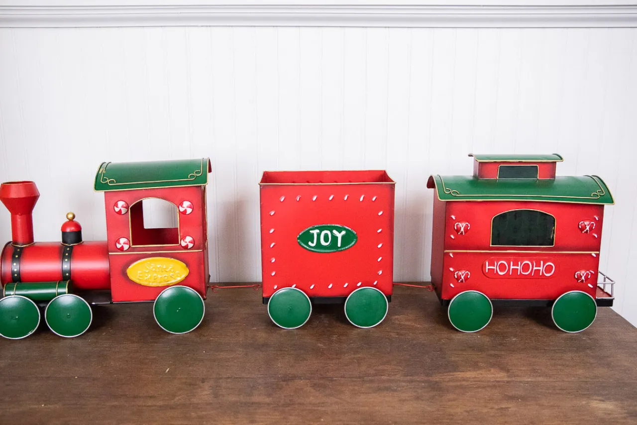 Discount Decorator's Warehouse 53” Metal Holiday Santa Express Train - Set Of 3