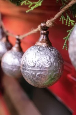 Hot Decorator's Warehouse 42” Metal Silver Rustic Ornament Garland