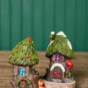 Discount Decorator's Warehouse 4.5” Mini Resin Light Up Holly Tree House