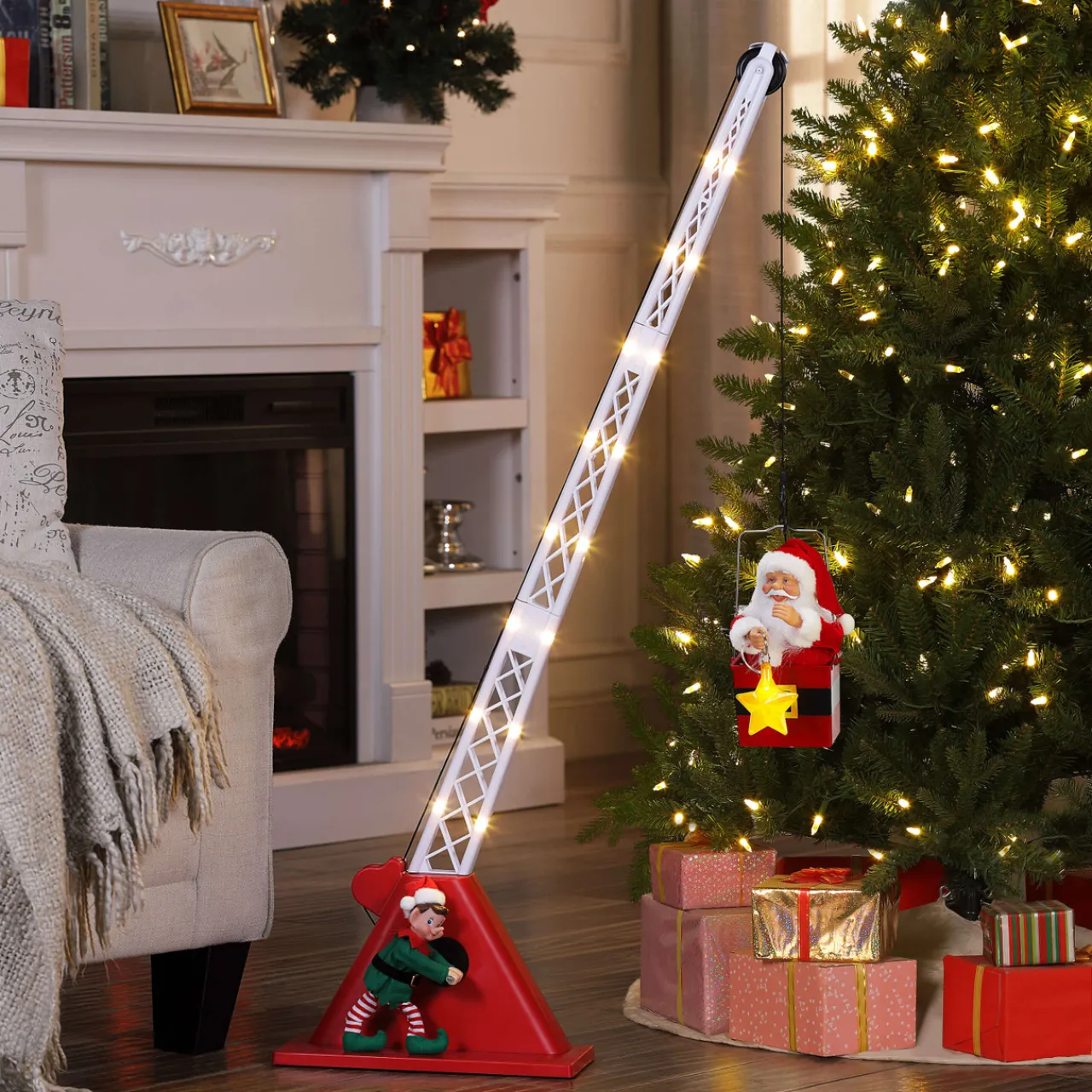 Decorator's Warehouse 43" Mr. Christmas Animated Santa's Crane