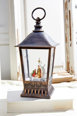 Hot Decorator's Warehouse 10" Nativity Lantern Water Globe