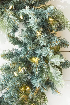 Best Decorator's Warehouse 22" Park Hill Frosted Blue Spruce LED Wreath