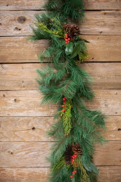 Hot Decorator's Warehouse 72” Pine Garland With Cones & Berries