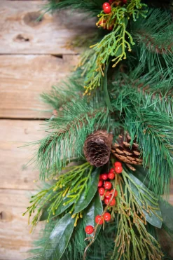 Hot Decorator's Warehouse 72” Pine Garland With Cones & Berries