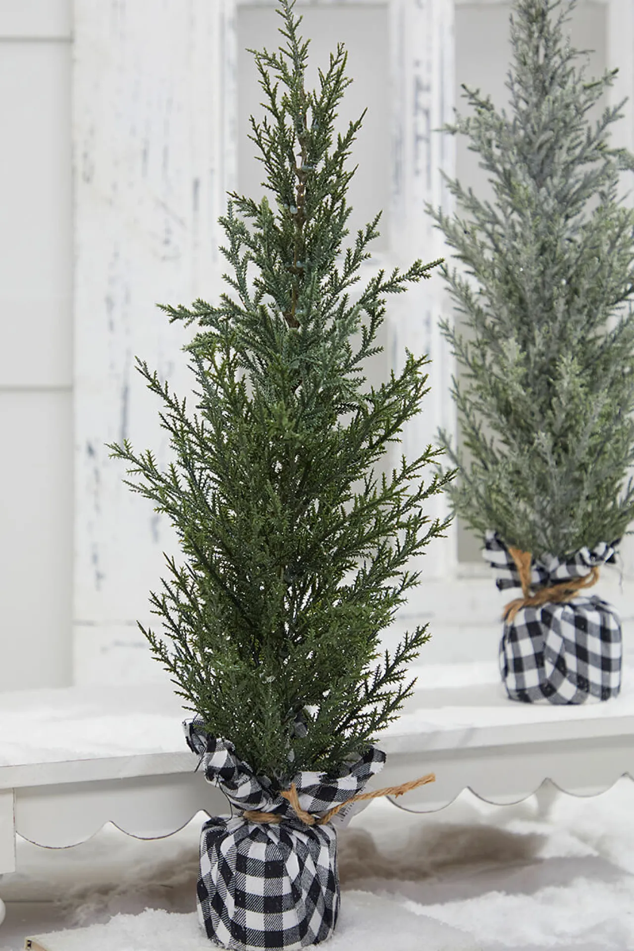Sale Decorator's Warehouse 21" Pine Tree With Plaid Fabric