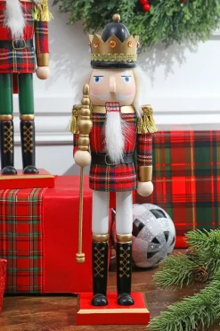 Hot Decorator's Warehouse 15” Plaid Christmas Nutcracker