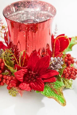 Sale Decorator's Warehouse 6" Poinsettia & Pine Centerpiece