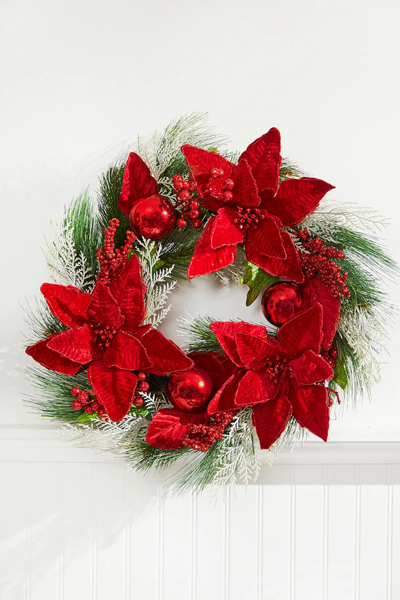 Online Decorator's Warehouse 22” Poinsettia With Pine Wreath