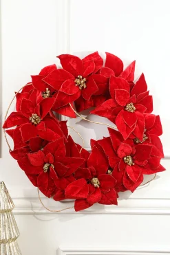 Hot Decorator's Warehouse 21” Poinsettia Wreath