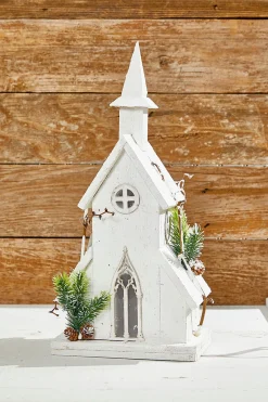 Online Decorator's Warehouse 18" Pre-Lit Wooden Church