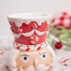 New Decorator's Warehouse 5.5” Red & White Resin Peppermint Nutcracker Candle Holder