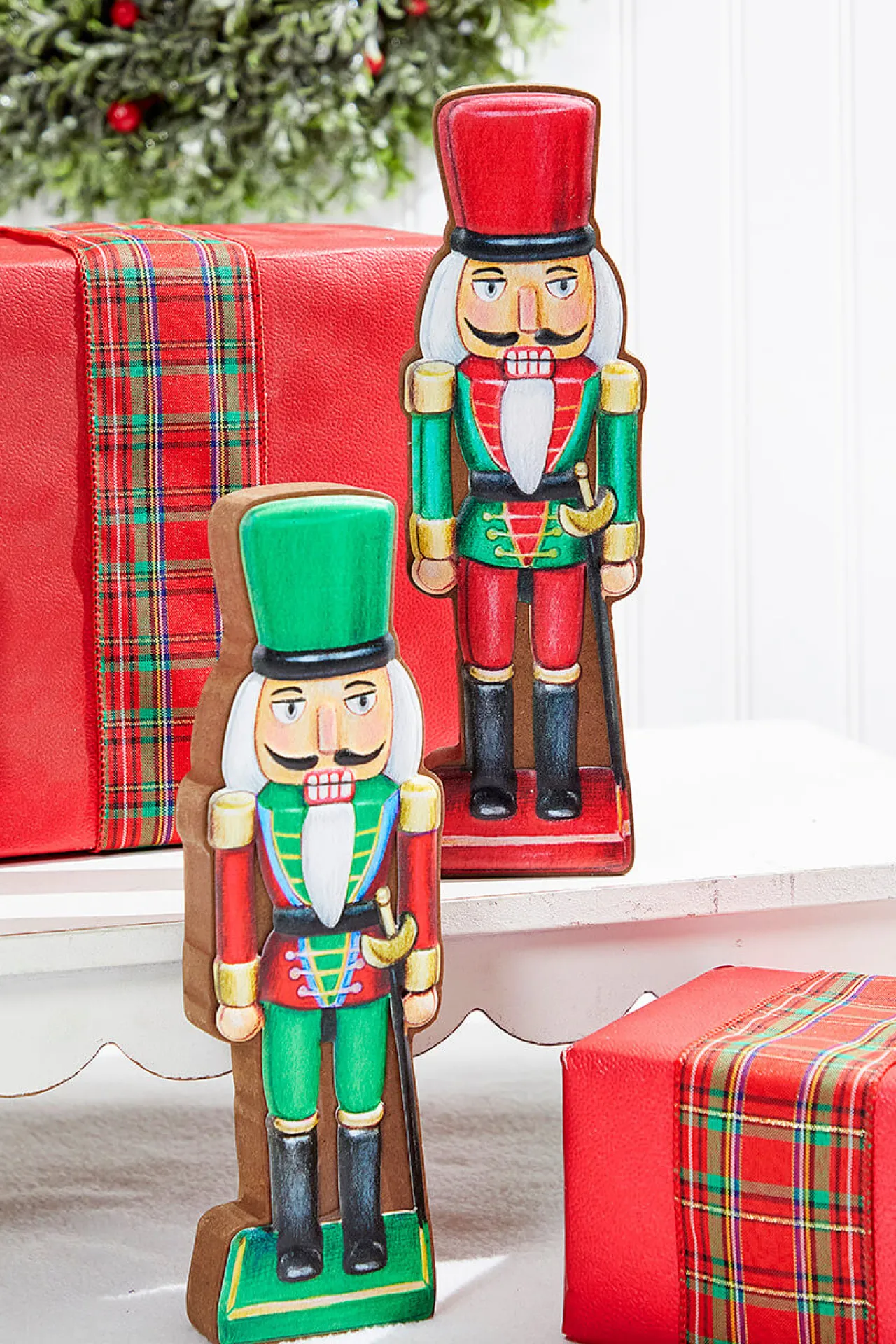 Hot Decorator's Warehouse 10" Red/Green Wooden Nutcracker