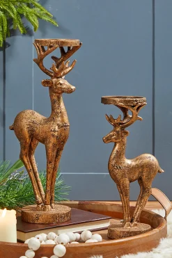 Best Decorator's Warehouse 16" Resin Deer Candle Holder