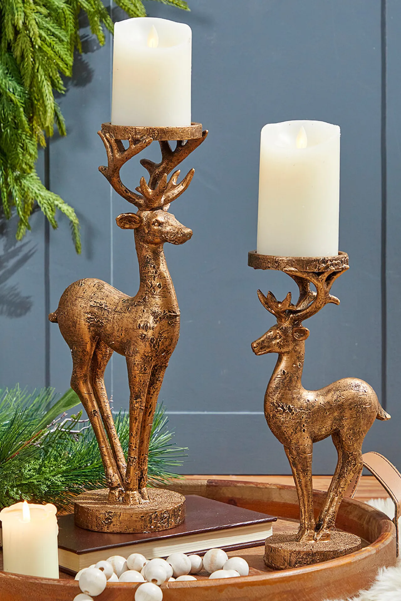 Best Decorator's Warehouse 12" Resin Deer Candle Holder