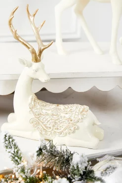 Outlet Decorator's Warehouse 11.5" Resin Deer With Scroll Saddle